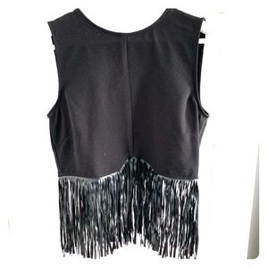 NWOT Lucy Paris Fringe Crop w/ Button Closure Back